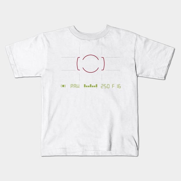 Camera Viewfinder Kids T-Shirt by THP Creative